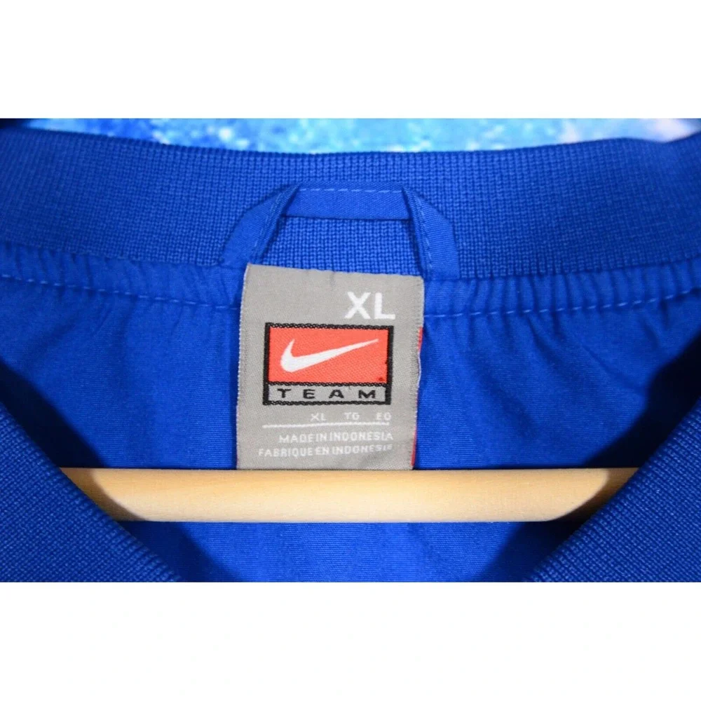 Vintage Nike Team Center Swoosh Windbreaker Men's XL Blue Lined‎ Travis Nylon